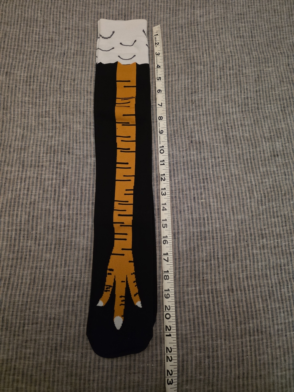 New Funny Black & Orange Novelty High Socks - Bird Chicken Turkey Leg Design - Picture 3 of 4